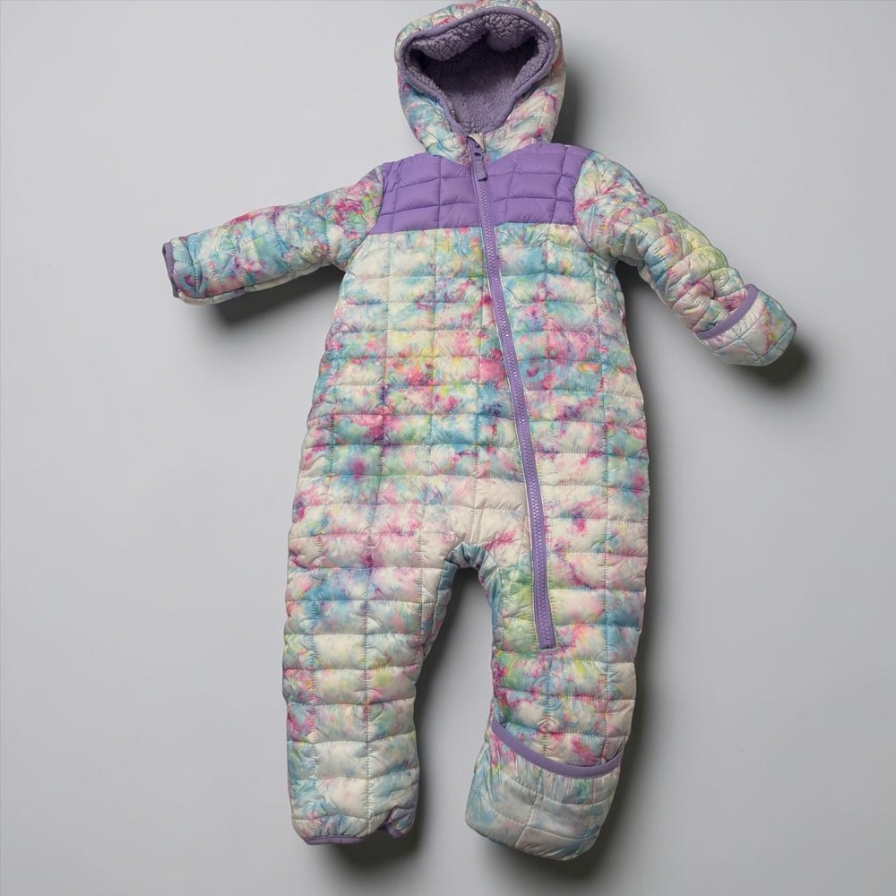 Snozu Baby Girls Tie Dye Quilted Snowsuit Sherpa Lined Bunting 18M Purple Pink